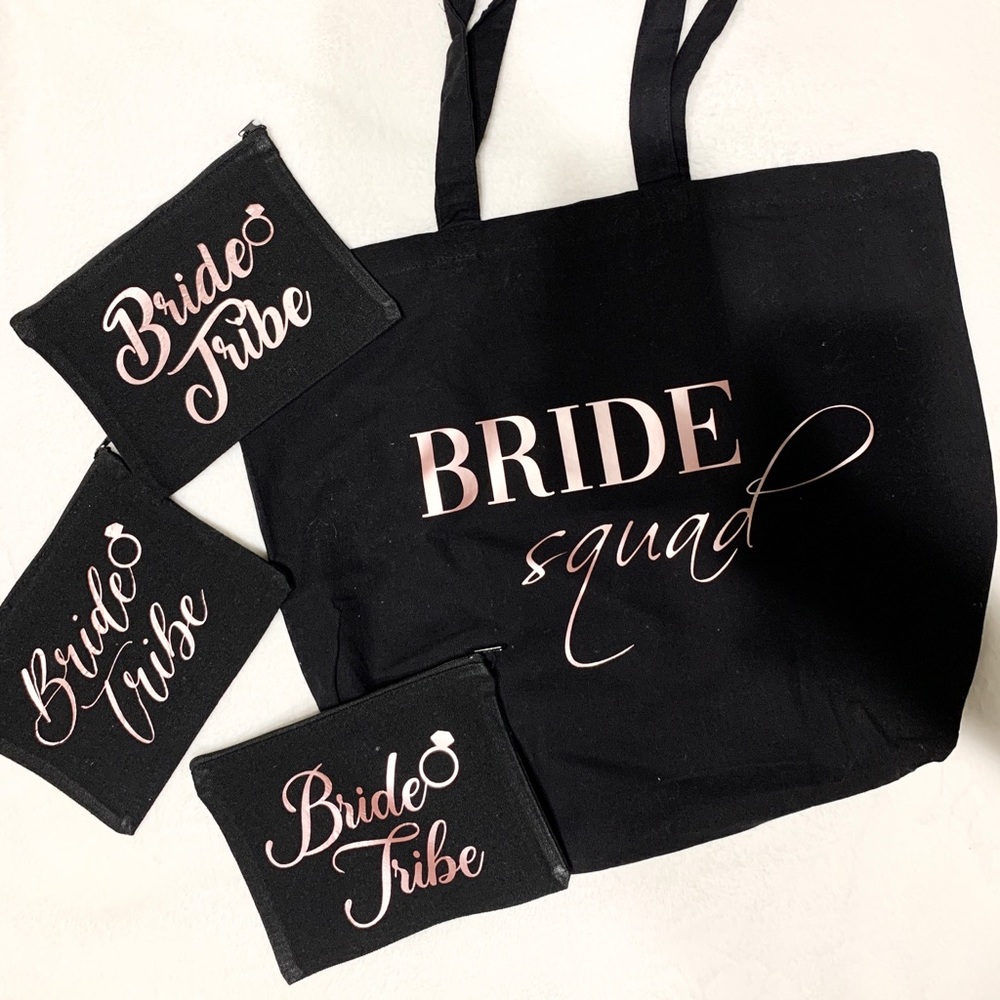 Bride Squad Tote Bag Only- Rose Gold Text